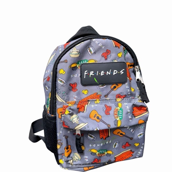FRIENDS Handbags - Friends TV Show Mini Backpack Gray Print Lobster Couch Guitar Travel Bag